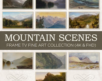 Vintage Mountain Scenes Fine Art Frame TV Set of 10 | 19th Century Landscapes | 4K HD Moody Paintings Wallpaper for Samsung, LG, Sony
