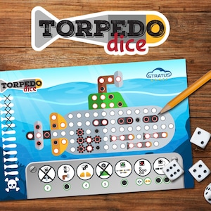 Torpedo Dice - 2-4 Player Print and Play Printable Game - Roll and Write Game