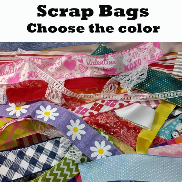 SCRAP BAGS - Random Selection of Ribbon, Lace, Deco Mesh, Trim, etc. 25 Pieces / Scrap Grab Bag