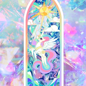 Princes Celestia stained glass holographic vinyl sticker/ My little Pony