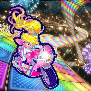 Video Game Princess Motorcycle Race Vinyl Sticker