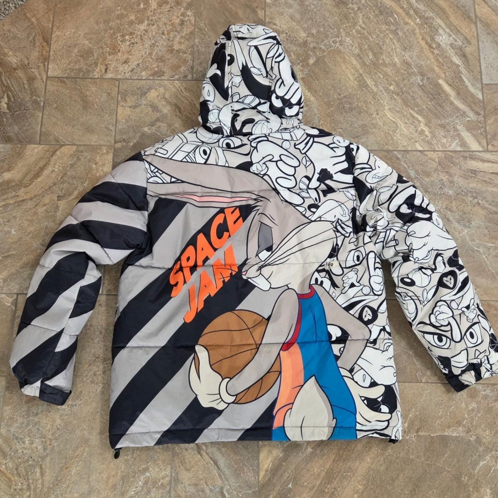 Vintage Members Only Looney Tunes Space Jam Puffer Mens XL Bugs