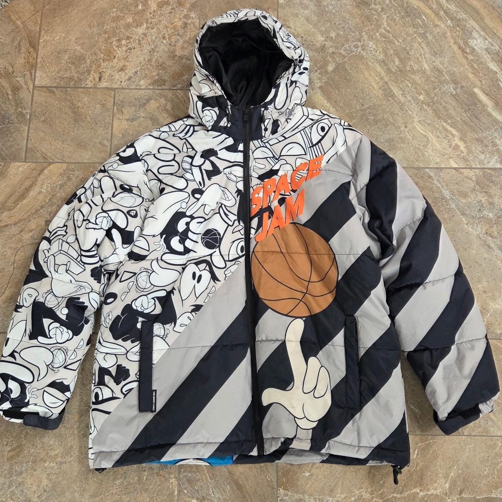 Vintage Members Only Looney Tunes Space Jam Puffer Mens XL Bugs