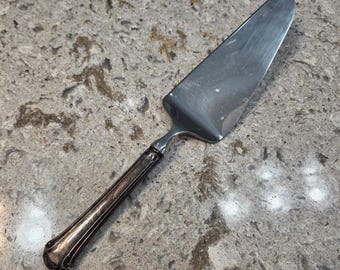 Towle Sterling Silver Handle Cake Pie Server Stainless Blade Vintage Ornate