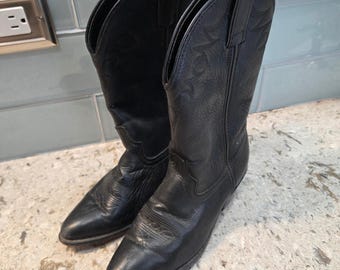 Vintage Laredo Schwarz Leder Western Cowboy Stiefel Damen 7 M Pointed Toe USA