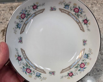 IMOCO ファインチャイナ ストラットフォード 1188 フルーツデザートボウル 花柄シルバーリム 5.5インチ