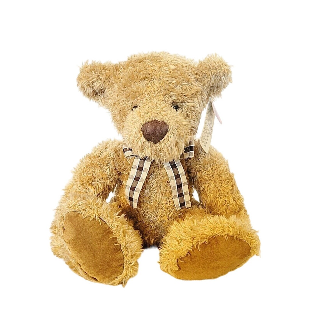 Russ Berrie Teddy Bear Cromwell Stuffed Animal 10 Plush Plaid Bowtie - Etsy