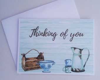 Kitchen Greeting Cards | A2 size - 4.25x5.5" | Set of 6 | with envelopes | Thinking of You cards