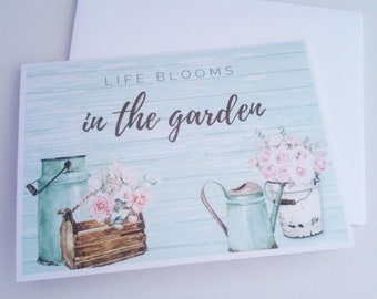 Garden Notecards | Set of 6 | A2 size - 4.25x5.5" | with envelopes | blank inside | gift for gardeners | all-occasion cards