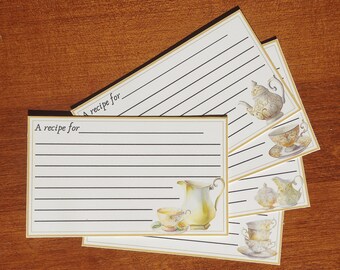 Yellow Tea Party Recipe Cards | Set of 25 | 3x5 inches | Tea Party Favor | Mother's Day Gift | Baking Gift