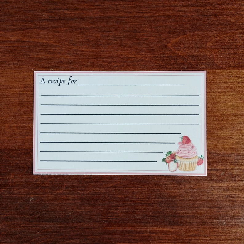 Sweet as a Cupcake Recipe Cards Set of 25 3x5 inches 5 different designs Baking Gift Hostess Gift Bild 6