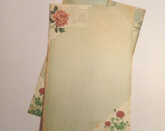 beautiful paper for writing Old-fashioned Blooms Writing Paper | Set of 10 | 5.5x8 inches | 2 designs | with envelopes | Letter Writing Paper | Mother's Day Gift