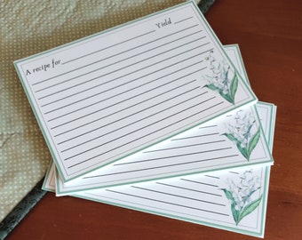 Lily of the Valley 4x6 inch Recipe Cards | large recipe cards | baking gift | hostess gift