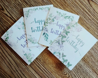 Lovely Lilacs Birthday Cards | Set of 4 | Set of 8 | A2 size | with envelopes | Birthday gifts for her