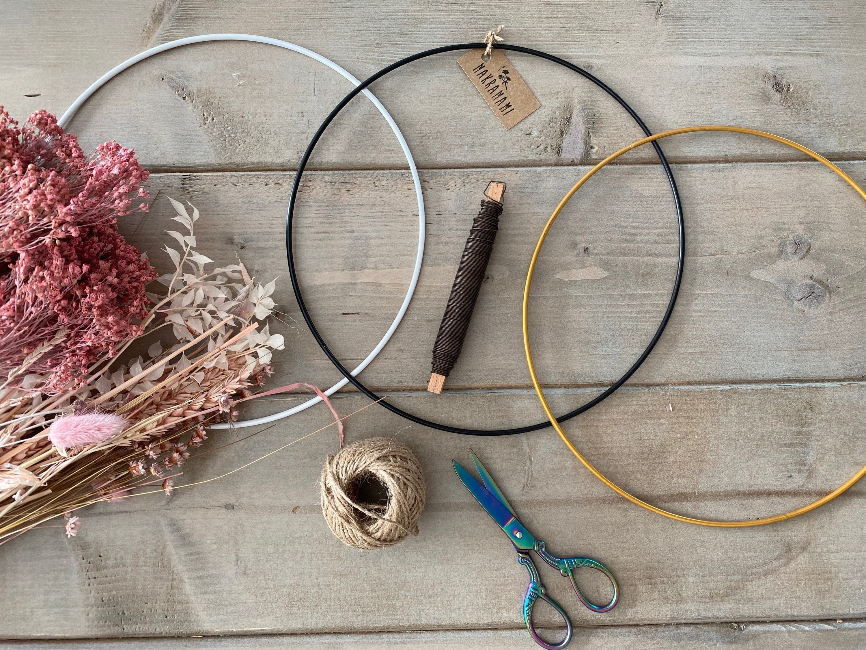 Idée Cadeau ~ Kit de Bricolage Flower Hoop Jga - Anniversaire Des Filles Noir Or Blanc Créativité Ex