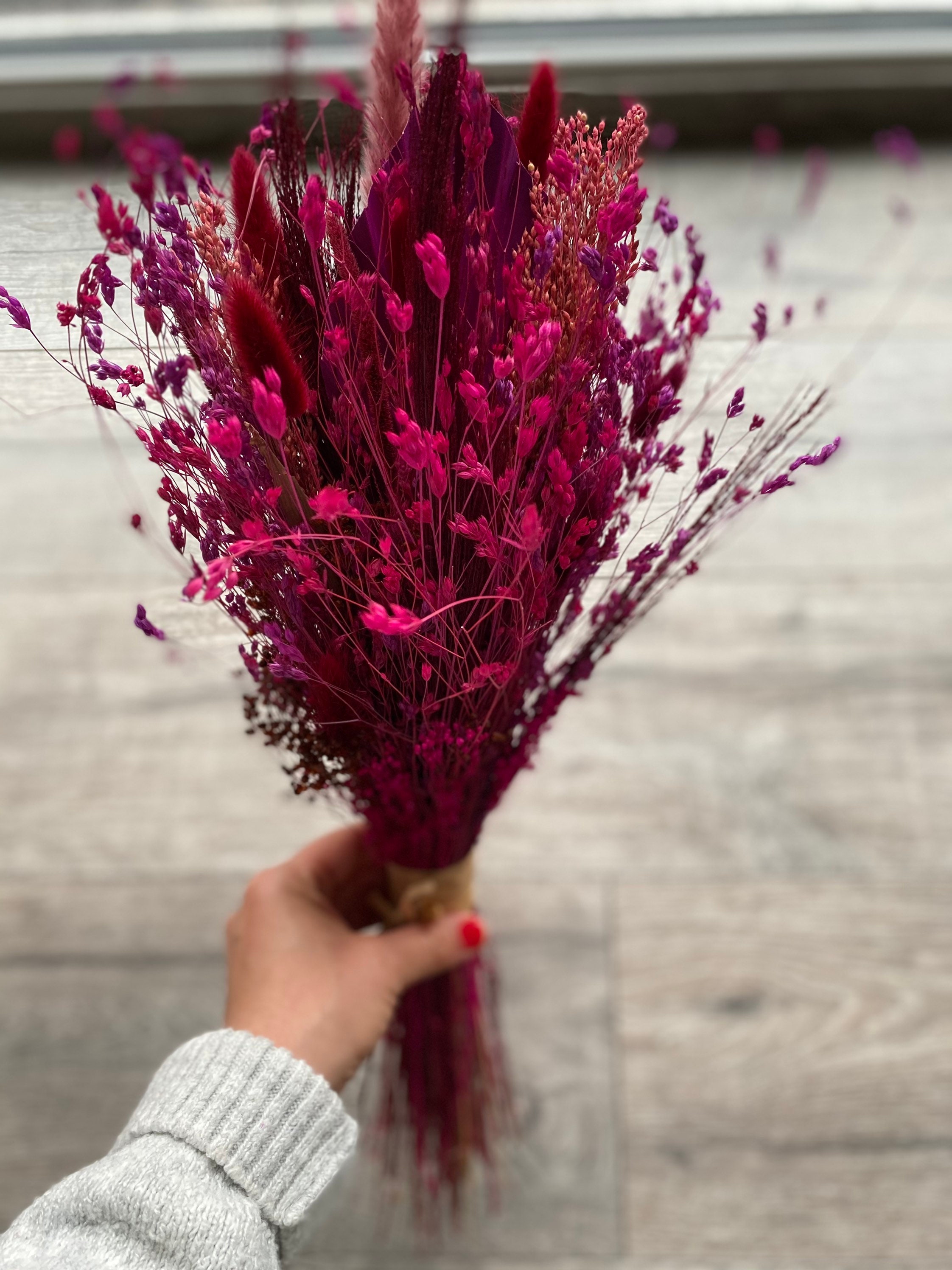 Burgundy Natural Dried Flowers Bouquets Field Flowers Etsy