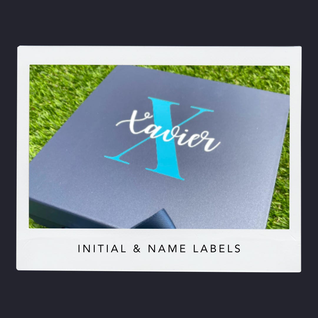 Personalised Vinyl Initial and Name Labels, Custom Word Decals - Etsy