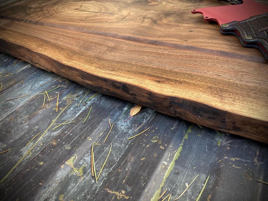 Salvaged Walnut Cutting Board With Epoxy Inlay Etsy
