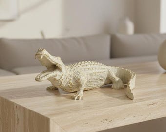 Decorative Crocodile Statue | Alligator Sculpture For Table Showpiece | Animal Art Figure | Animal Lover Gift | Friends Gift