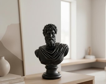 Marcus Aurelius Bust Statue | Ancient Roman Emperor Sculpture | Classical Philosopher Decor | Greek Roman Art Figurine | Gift for Him