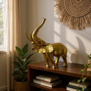 Decorative Realistic Large Elephant Statue | Animal Figurine For Table Desk Showpiece | Home Office Decor | Gift For Friends