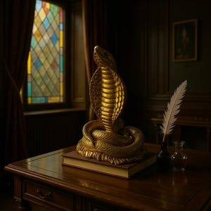 Antique Cobra Snake Sculpture, Statue | Serpent Figurine For Home Decor | Table Desk Showpiece | Home Accessory Gift