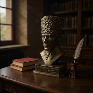 ムスタファ・ケマル・アタテュルク胸像 | トルコ共和国建国の父 | デスク装飾 | 壁掛け棚装飾