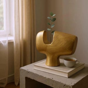 Abstract Modern Ceramic Vase | Unique Sculptural Pottery | Decorative Home Accent With Color Options