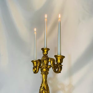 Antique Vintage Gold 3 Arm Candle Holder | Three Branched Candelabra ...
