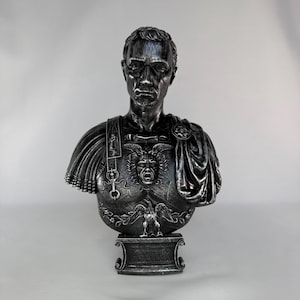 Julius Caesar Bust Sculpture | Roman Emperor Head Statue | Ancient Leader Decor | Historical Resin Figure | Home Office Desk Decoration image 10