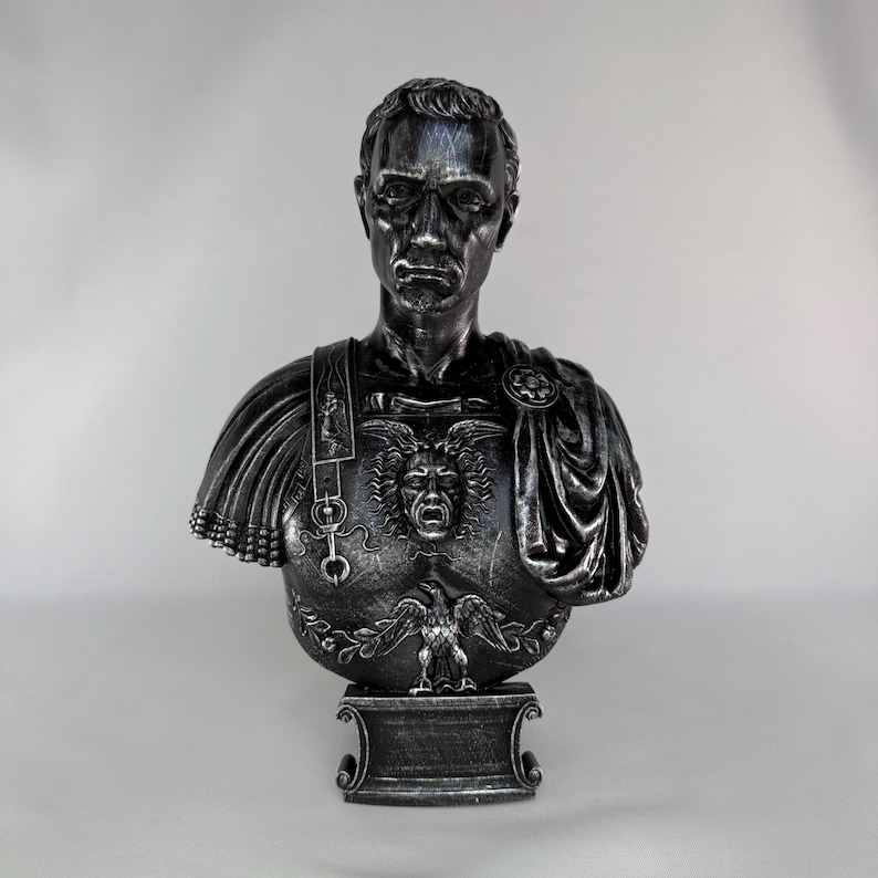 Julius Caesar Bust Sculpture | Roman Emperor Head Statue | Ancient Leader Decor | Historical Resin Figure | Home Office Desk Decoration image 10