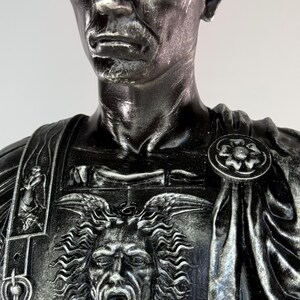 Julius Caesar Bust Sculpture | Roman Emperor Head Statue | Ancient Leader Decor | Historical Resin Figure | Home Office Desk Decoration image 18