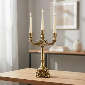 Elegant Antique Vintage 3 Arm Candle Holder | Three Branched Candlestick | Home Decoration | Gift For Her | Housewarming Gift