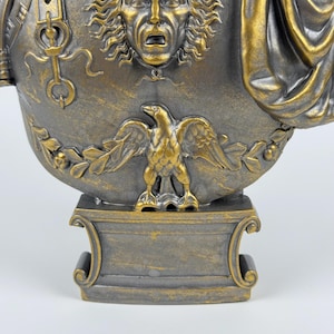 Julius Caesar Bust Sculpture | Roman Emperor Head Statue | Ancient Leader Decor | Historical Resin Figure | Home Office Desk Decoration image 8