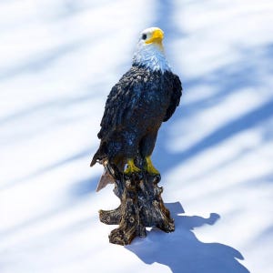 Decorative Large Bald Eagle Sculpture | Realistic American Eagle Statue for Garden or Outdoor Decor | Housewarming Gift for Him