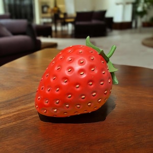 Large Strawberry Sculpture | Realistic Fruit Figurine | Handmade Kitchen Decor | Dining Table Centerpiece | Cute Food Ornament