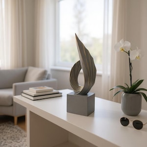 Abstract Wing Sculpture | Modern Home Decor Figurine | Elegant Minimalist Art for Shelf | Unique Gift for Art Lovers | Office Accent