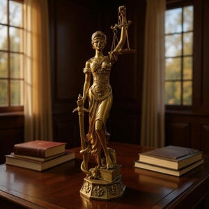 Blind Lady Justice Sculpture | Ancient Mythology Themis Goddess Statue | Law Office Decor | Gift For Lawyer