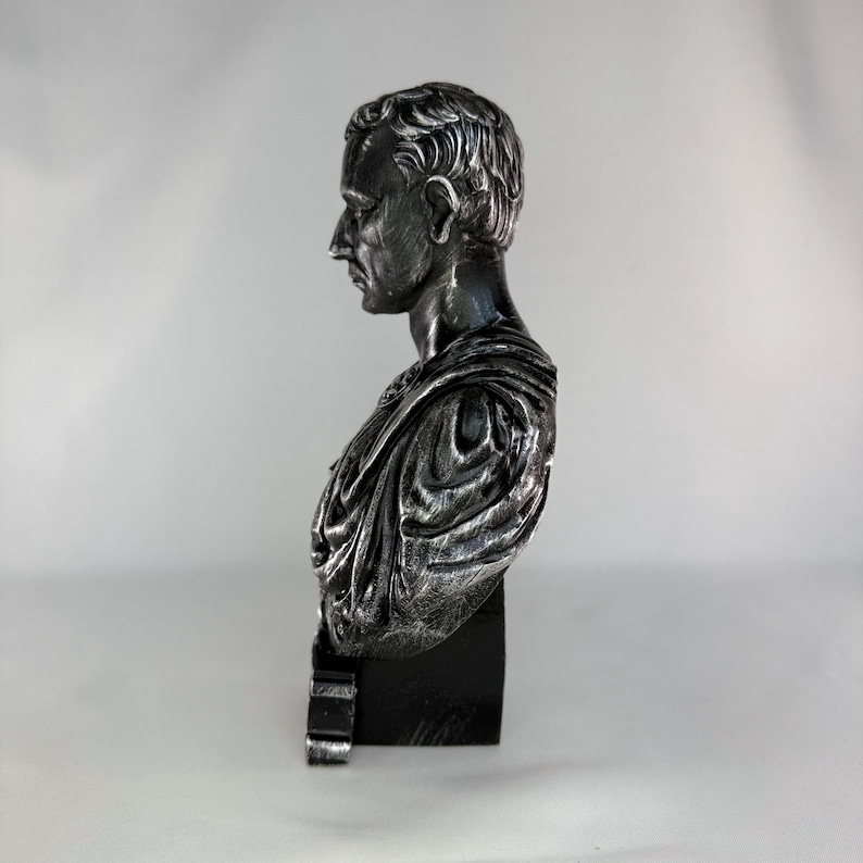 Julius Caesar Bust Sculpture | Roman Emperor Head Statue | Ancient Leader Decor | Historical Resin Figure | Home Office Desk Decoration image 11