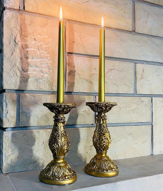 バロックスタイル ブロンズキャンドルホルダー ペア バロックスタイル ブロンズキャンドルホルダー ペア LED ティーライト