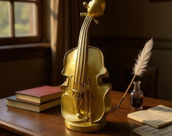 Escultura de violín moderna / Figura decorativa de violín para mesa o estante / Regalo para músico / Decoración musical elegante para el hogar / Regalo para violinista