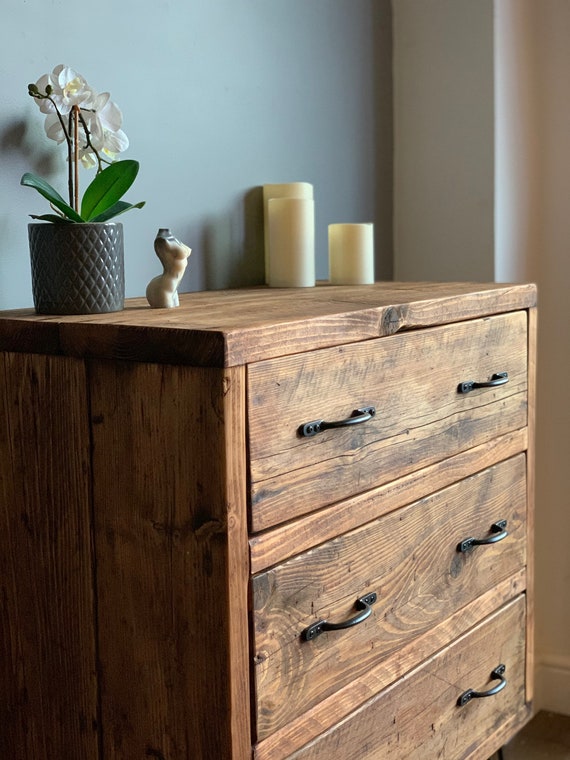 Reclaimed Solid Wood Chest of Drawers Rustic Handmade Storage -  Canada