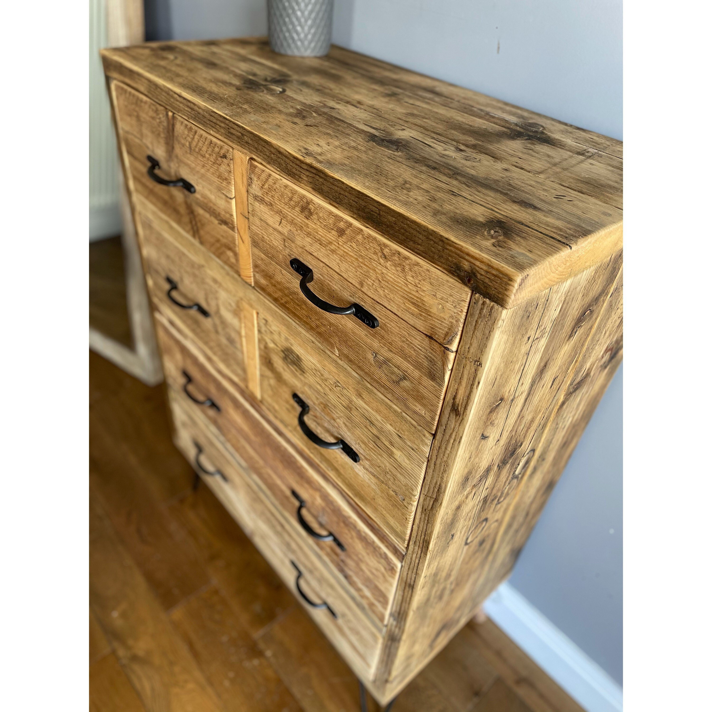 Caja de cajones de madera maciza recuperada / Rústico / Hecho | Etsy