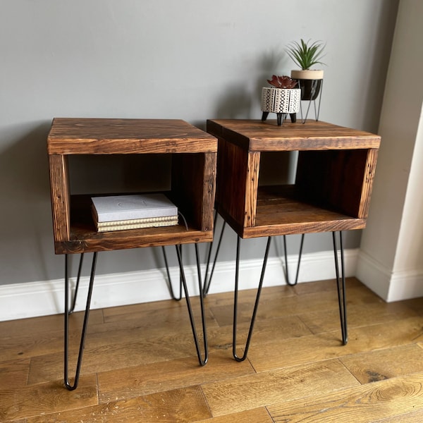 Reclaimed solid wood side tables | Rustic | Handmade | Furniture |