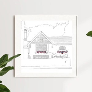 Baker House 1650 East Hampton Print