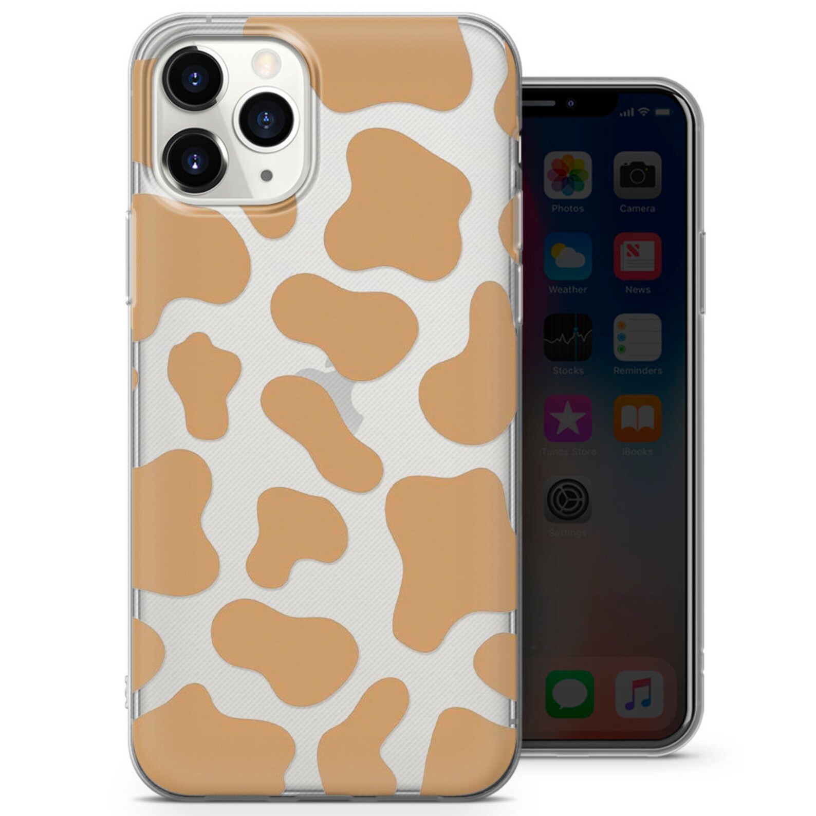 Cow Print Phone Case Clear Animal Print Case fit for iPhone Etsy