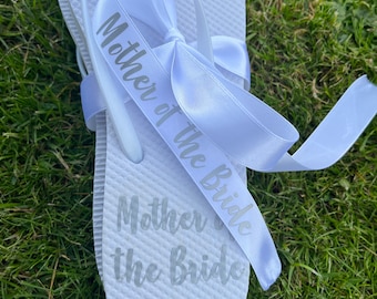 Mother of bride mother of groom wedding flip flops bridal slippers bridesmaid flip flops bridal party gifts |mother of bride gift