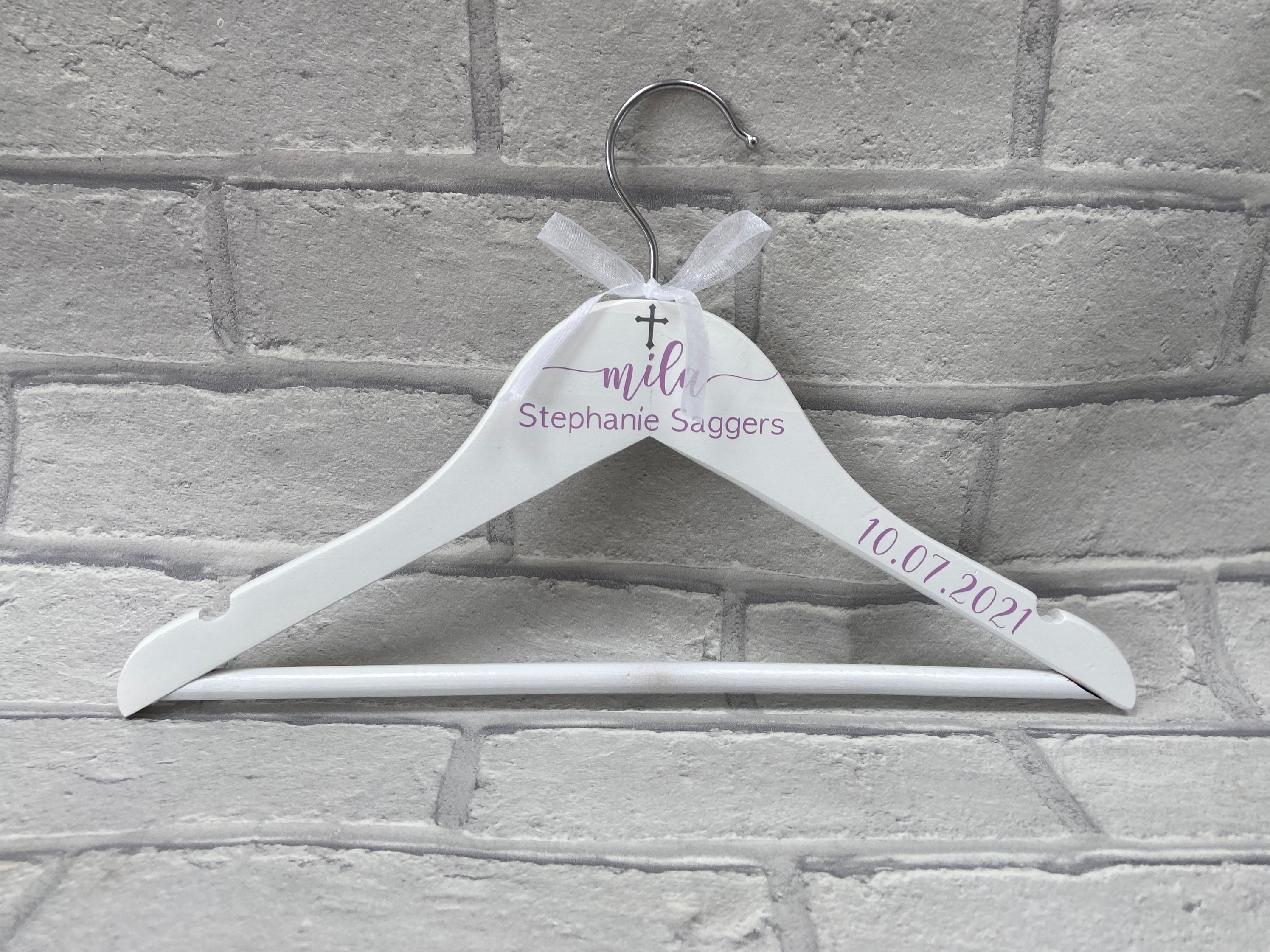 Beautiful personalised Christening hanger personalised with Etsy
