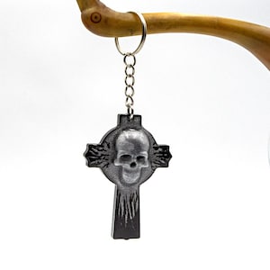 Gothic cross and skull pendant