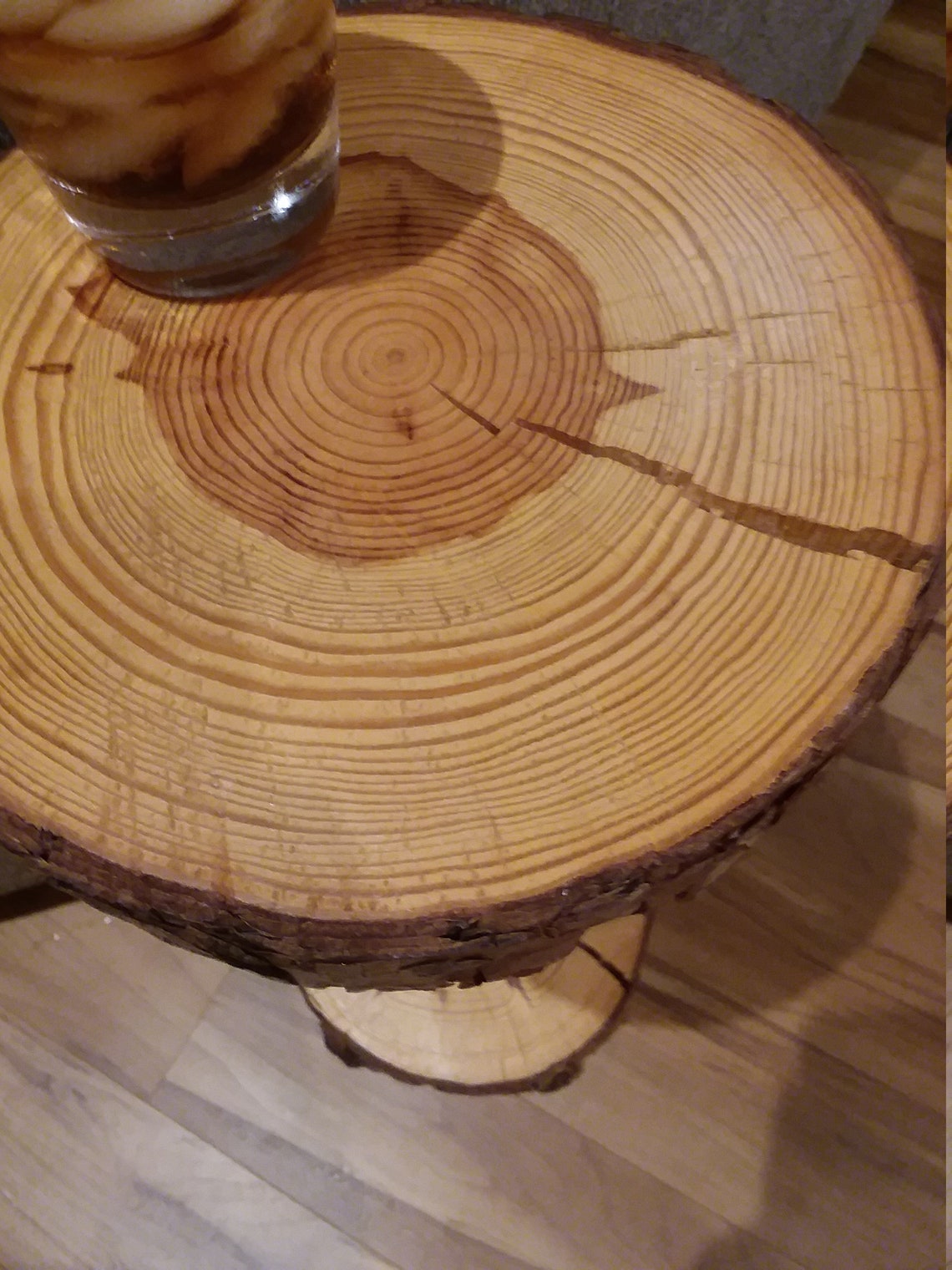 Rustic Pine Wood Small Side Table Etsy